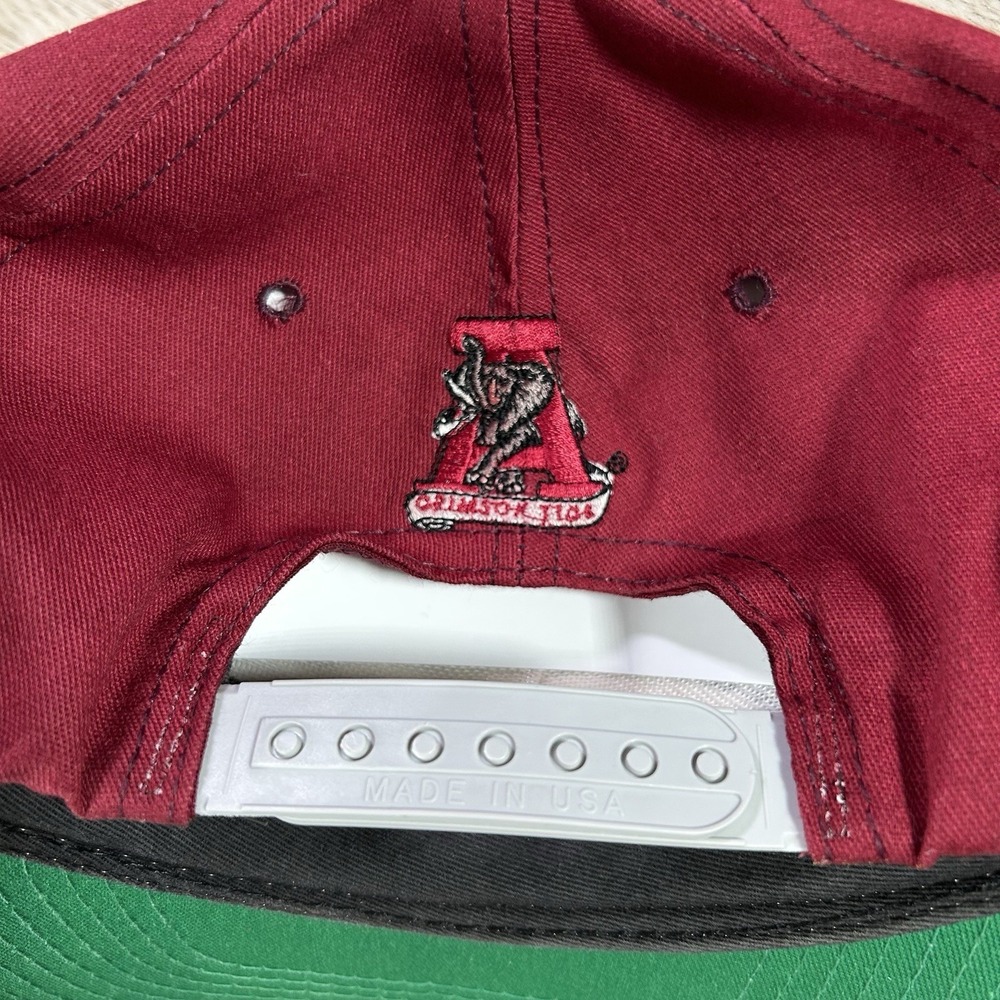 VTG Alabama Crimson Tide Arch Snapback Hat College Red Gray P Cap Made In USA - Picture 2 of 9